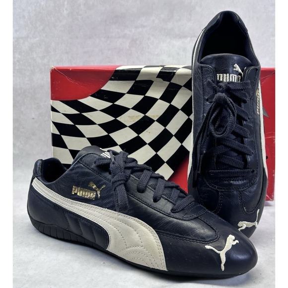 Puma Speed Cat L Blue Nights Seedpearl White Mens 8 Deadstock With Box